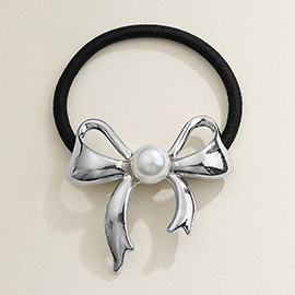 Pearl Metal Bow Pointed Hair Band