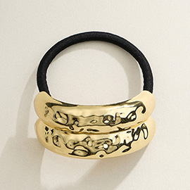 Textured Metal Double Bar Pointed Hair Band
