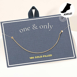 18K Gold Filled Box Chain Anklet
