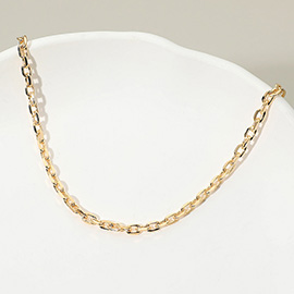18K Gold Filled Classic Oval Link Chain Necklace