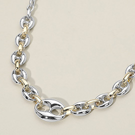 14K Gold Plated Mariner Link Chain Necklace