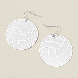 Metal Volleyball Plate Dangle Earrings