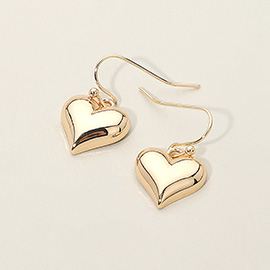 Metal Heart Drop Dangle Earrings