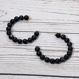 Resin Ball Beaded Hoop Earrings