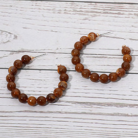 Resin Ball Beaded Hoop Earrings