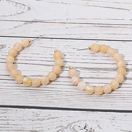 Resin Ball Beaded Hoop Earrings