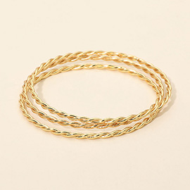 SECRET BOX_3PCS Stainless Steel Twisted Stackable Multi Layered Bangle Bracelets
