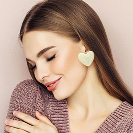 Marbled Resin Heart Earrings