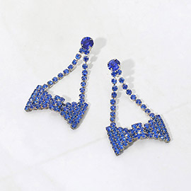 Crystal Rhinestone Bow Evening Earrings