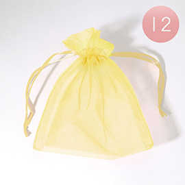 12PCS - 5.5 X 6.5 Ribboned Organza Gift Bags