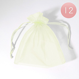 12PCS - 5.5 X 6.5 Ribboned Organza Gift Bags