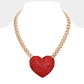 Crystal Heart Chain Necklace