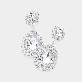 Glass Crystal Teardrop Evening Earrings