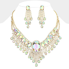 Glass Stone Ephemeral Wings Necklace
