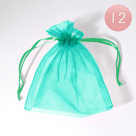 12PCS - 5.5 X 6.5 Ribboned Organza Gift Bags