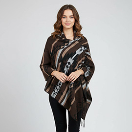 Chevron Geometric Pattern Wrap Scarf