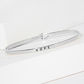 HOPE Engraved Thin Brass Metal Bangle Bracelet