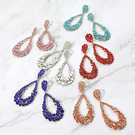 Crystal Bubble Cluster Teardrop Evening Earrings