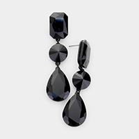 Triple Crystal Rhinestone Evening Earrings