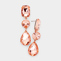 Triple Crystal Rhinestone Evening Earrings