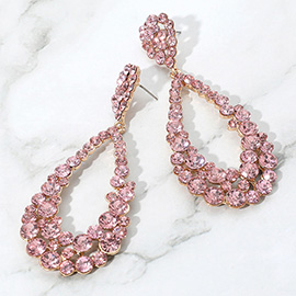 Crystal Bubble Cluster Teardrop Evening Earrings
