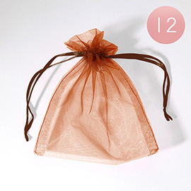 12PCS - 5.5 X 6.5 Ribboned Organza Gift Bags