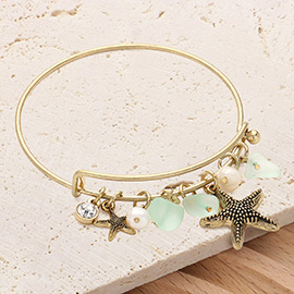 Starfish Natural Stone Charm Hook Bracelet
