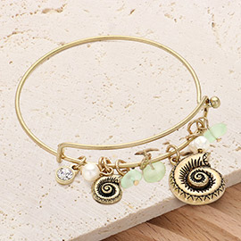 Shell Natural Stone Charm Hook Bracelet