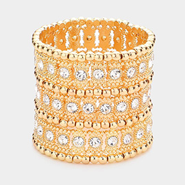 Crystal metal stretch bracelet