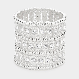 Crystal metal stretch bracelet