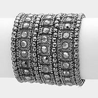 Crystal metal stretch bracelet