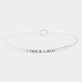 I can & I will Brass Thin Metal Hook Bracelet