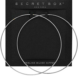 SECRET BOX_Sterling Silver Dipped Oversized Wire Hoop Earrings