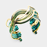 Multi Strand Twisted Patina Metal Cuff Bracelet