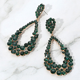 Crystal Bubble Cluster Teardrop Evening Earrings