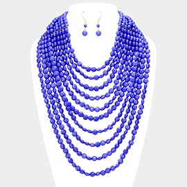 Multi Strand Faceted Beaded Necklace