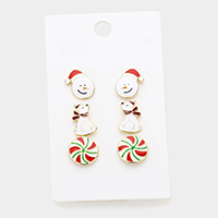 3Pairs - Christmas Snowman Polar Bear Earrings