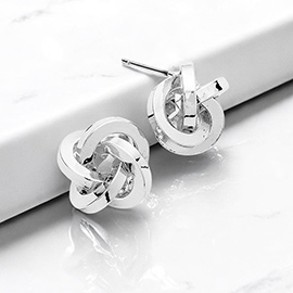 Metal Knot Stud Earrings