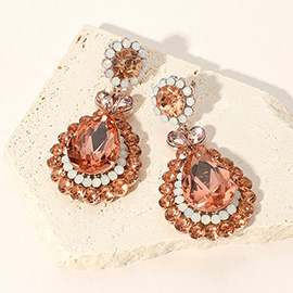 Crystal Rhinestone Teardrop Drop Evening Earrings