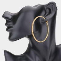 Rhinestone Embellished Hoop Earrings
