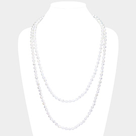 Faceted Beaded Wrap Around Long Necklace