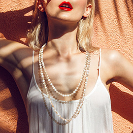 Faceted Beaded Wrap Around Long Necklace
