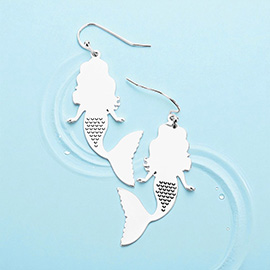 Metal Mermaid Pendant Earrings