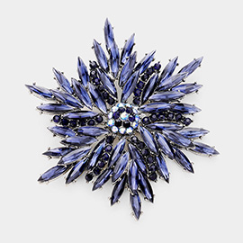 Marquise Stone Cluster Flower Pin Brooch