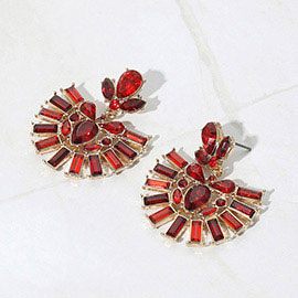Crystal Pave Floral Evening Earrings