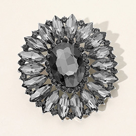 Marquise Crystal Statement Flower Pin Brooch