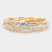 6PCS - Rhinestone Stretch Evening Bracelets