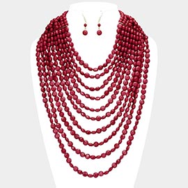 Multi Strand Faceted Beaded  Necklace