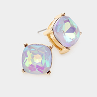 Square Stone Stud Earrings