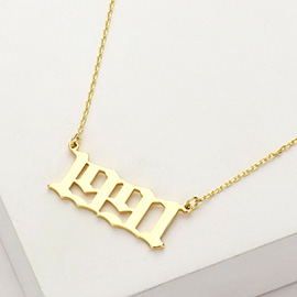 Gold Dipped 1991 Birth Year Plate Pendant Necklace